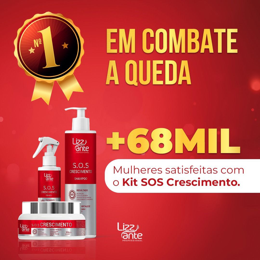 Poderoso Tratamento Capilar KIT SOS Crescimento da LIZZ ANTE Profissional