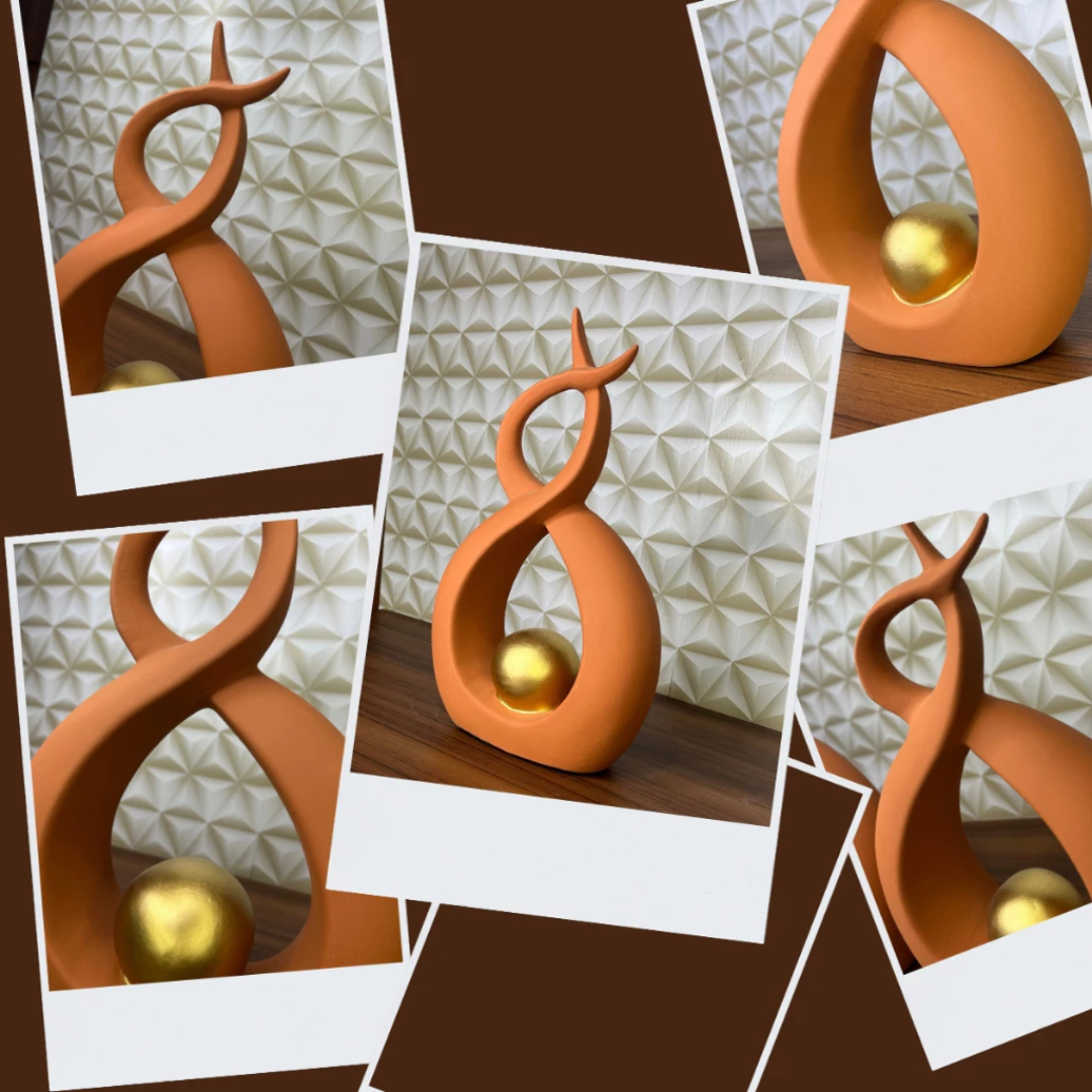 Dupla Decorativa de Cerâmica – Enfeite para Rack  & Sala ✨🏺