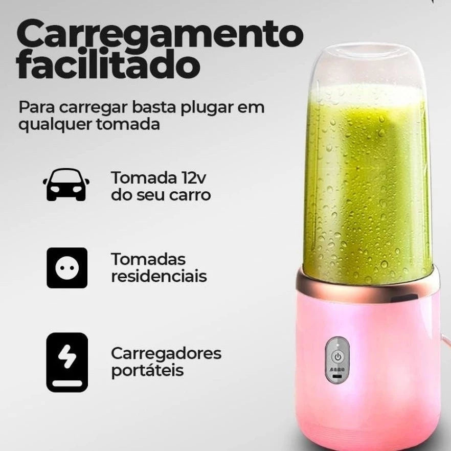 Mini Liquidificador Espremedor Elétrico com 6 Lâminas de Titânio. MAX POTÊNCIA