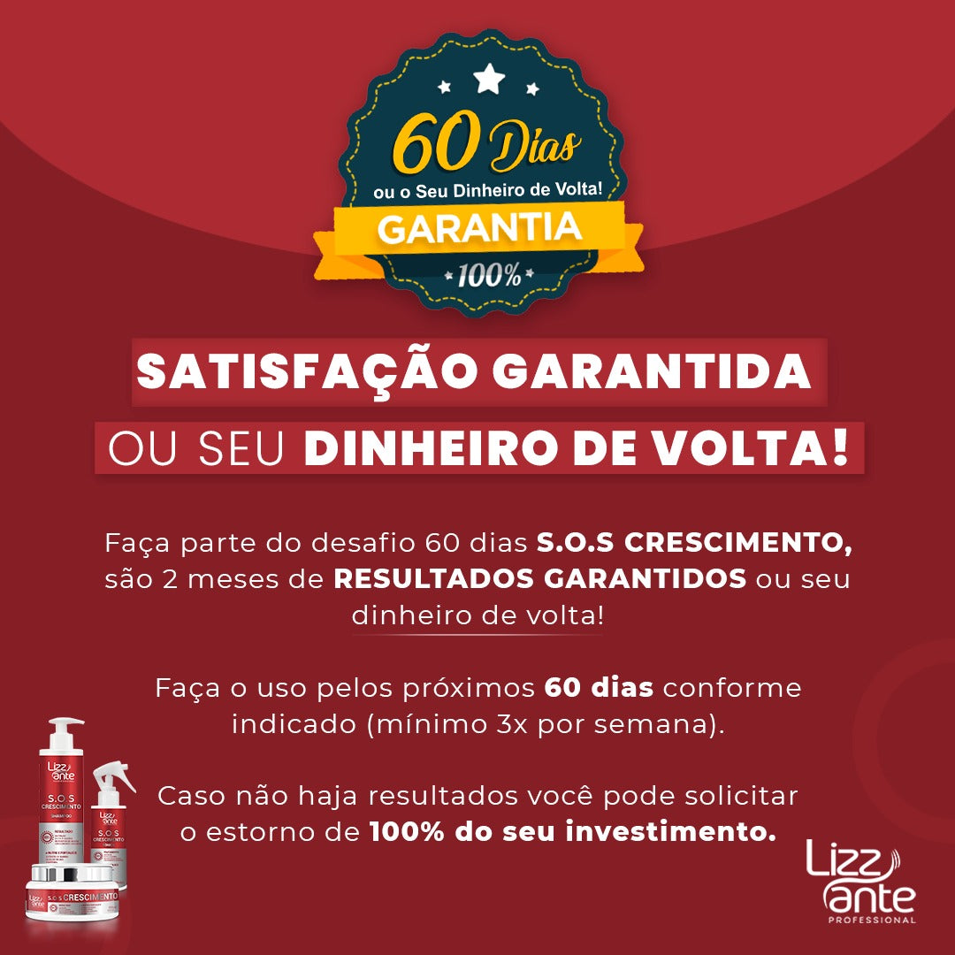 Poderoso Tratamento Capilar KIT SOS Crescimento da LIZZ ANTE Profissional