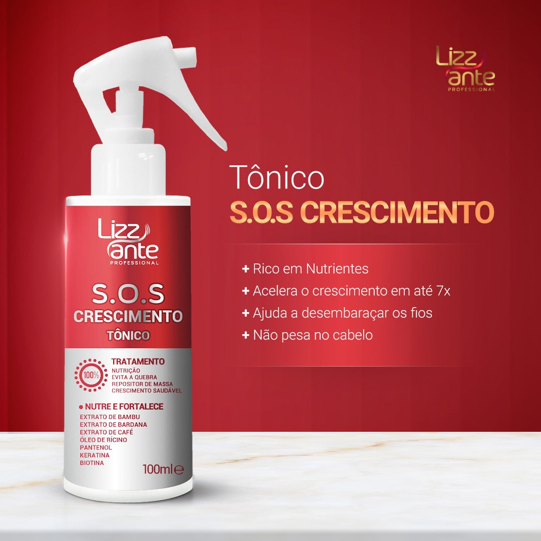 Poderoso Tratamento Capilar KIT SOS Crescimento da LIZZ ANTE Profissional