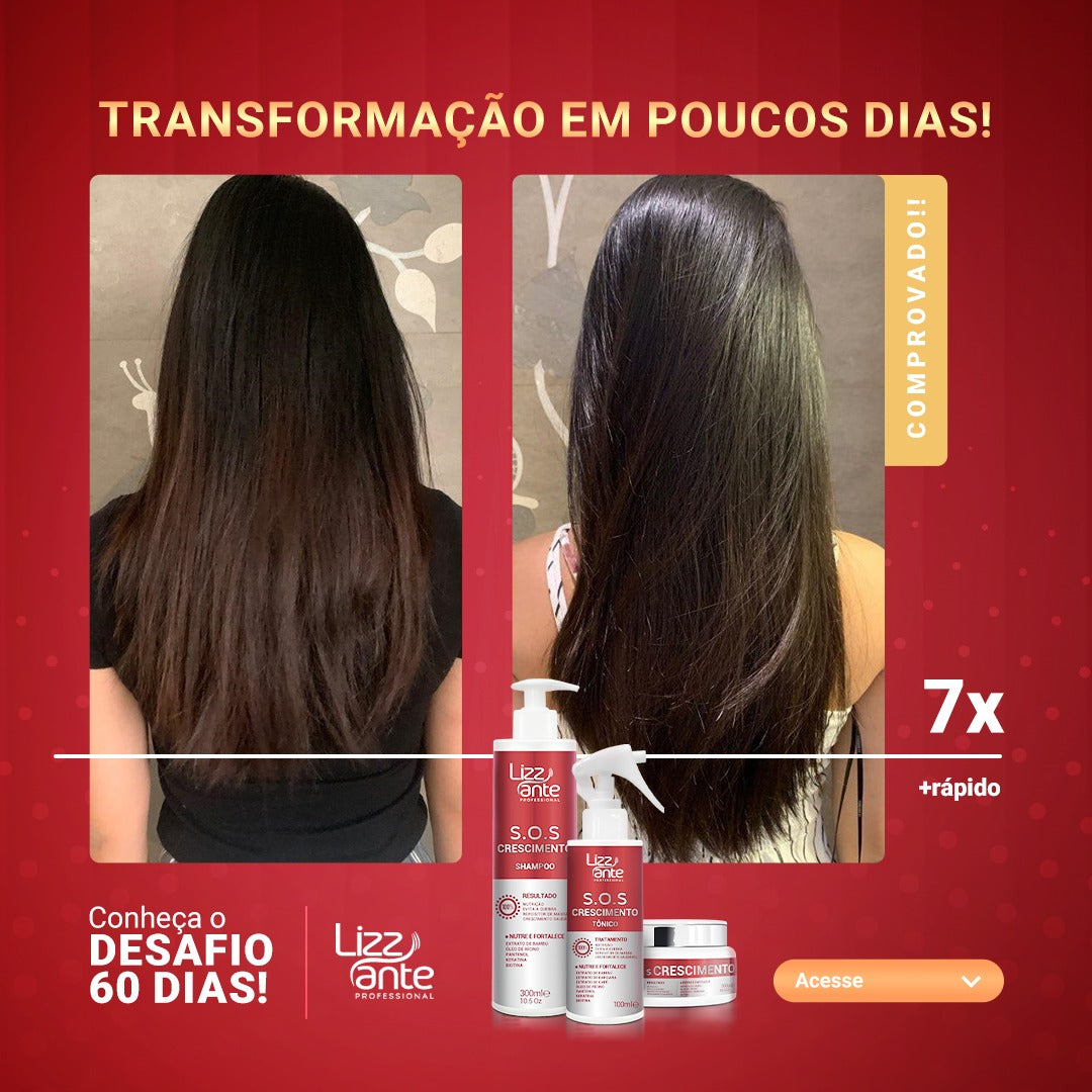Poderoso Tratamento Capilar KIT SOS Crescimento da LIZZ ANTE Profissional