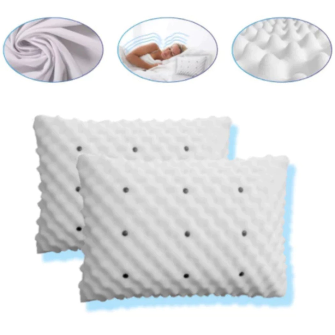 Kit 2 Travesseiro Magnésio Alto Infravermelho Espuma Massageador Anatomico
