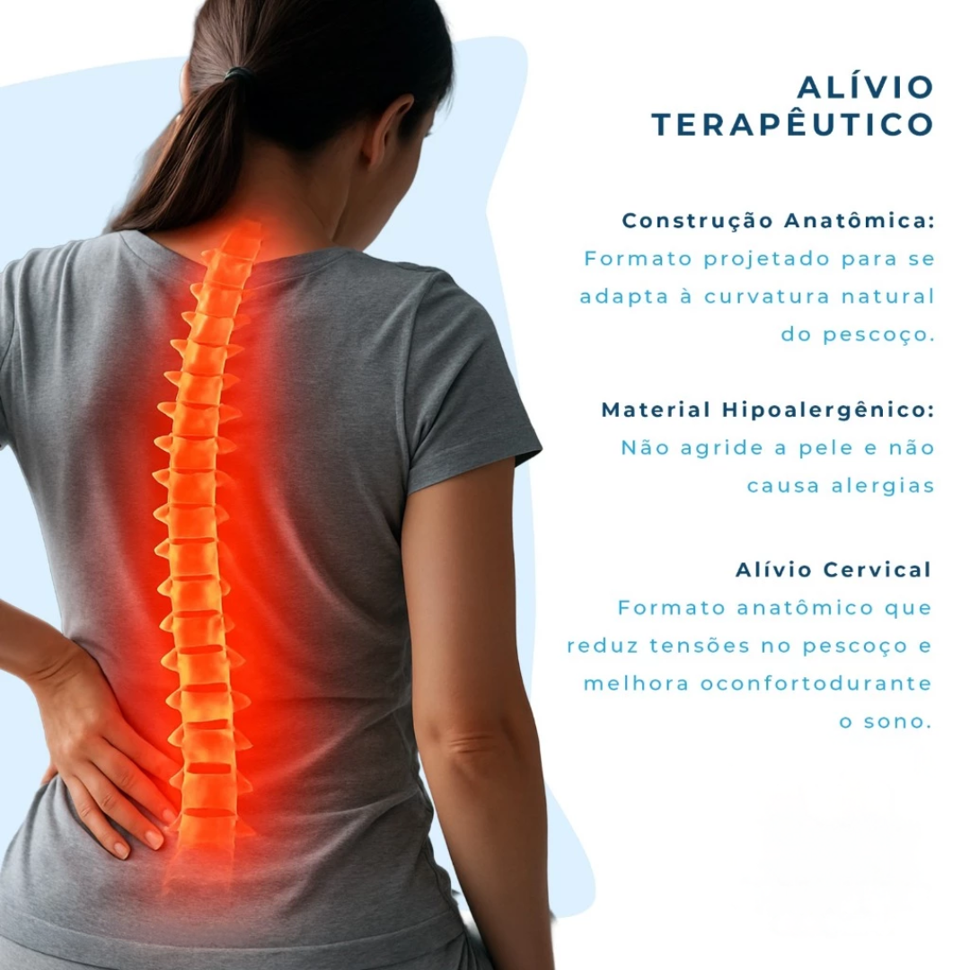 Kit 2 Travesseiro Magnésio Alto Infravermelho Espuma Massageador Anatomico