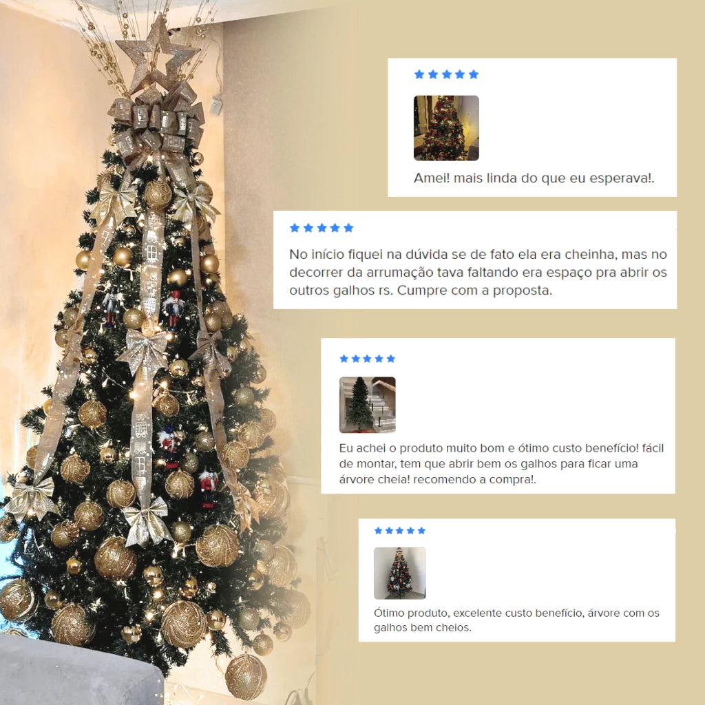 Árvore De Natal Pinheiro Luxo 1,80m 720 galhos