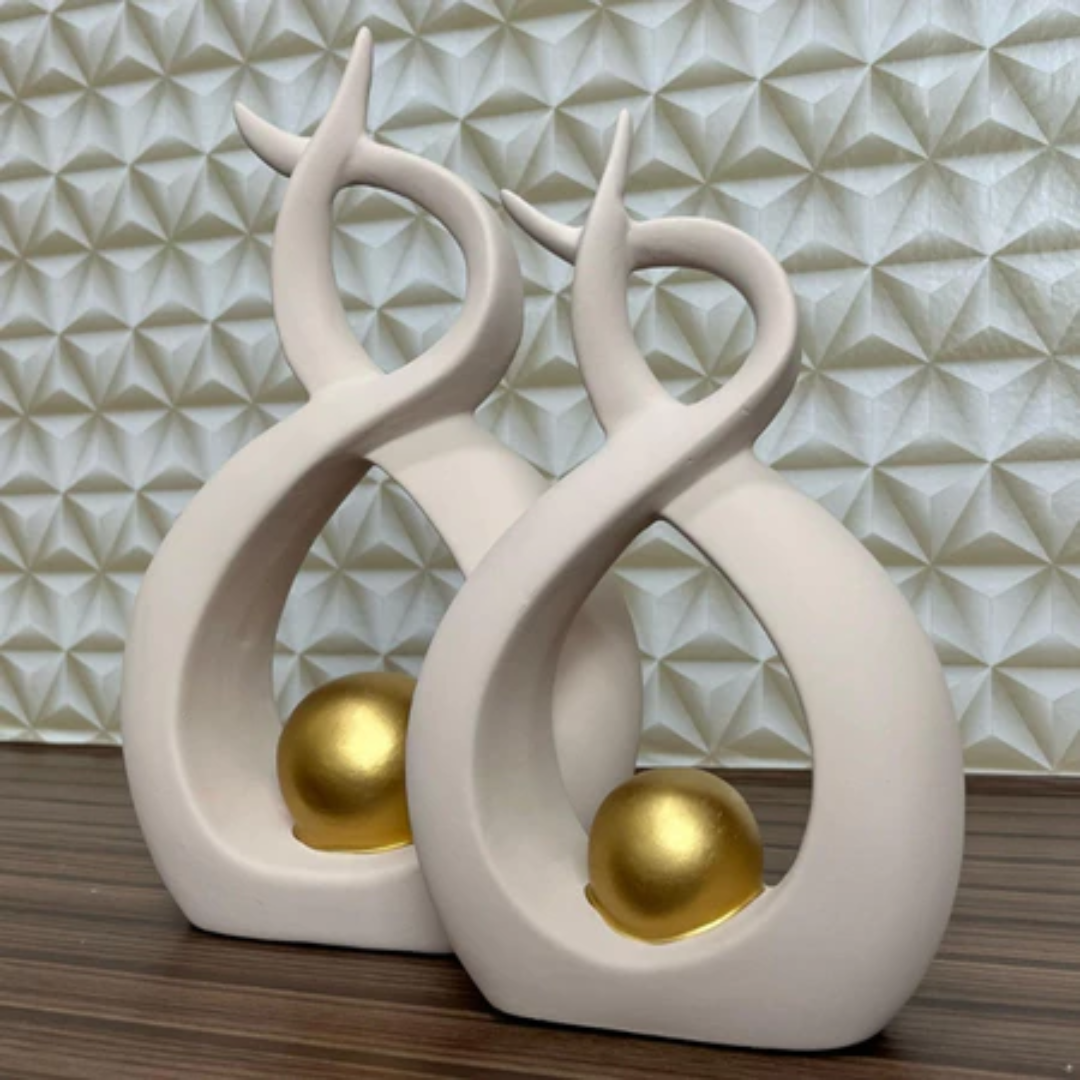 Dupla Decorativa de Cerâmica – Enfeite para Rack  & Sala ✨🏺