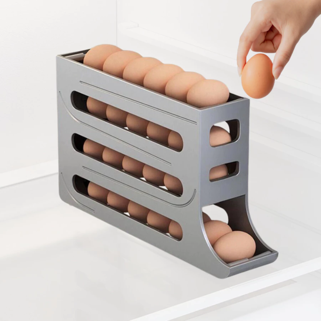 Porta Ovos Deslizante Organizador Para Geladeira De 4 Camadas
