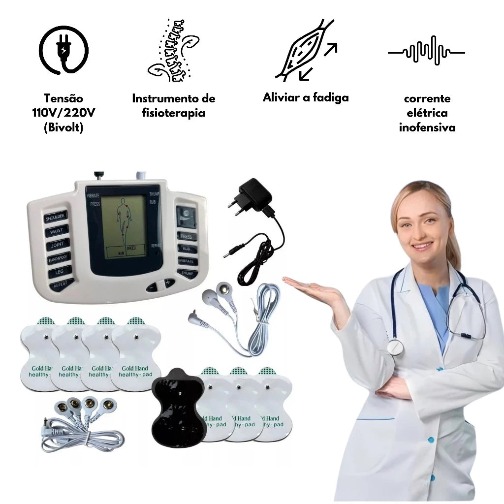 TENS PRO RELAX Aparelho Massageador De Fisioterapia Acupuntura