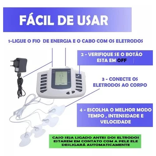 TENS PRO RELAX Aparelho Massageador De Fisioterapia Acupuntura