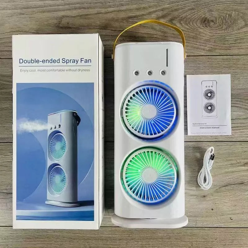 O Frescor Sofisticado Que Você Merece: Ventilador Umidificador de Torre Dupla LED USB!