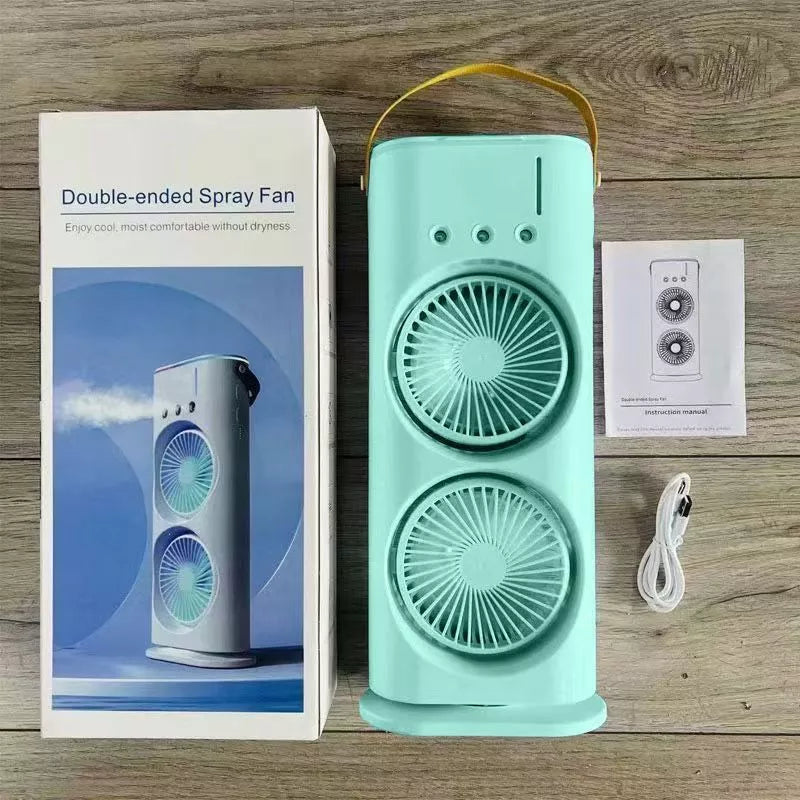 O Frescor Sofisticado Que Você Merece: Ventilador Umidificador de Torre Dupla LED USB!