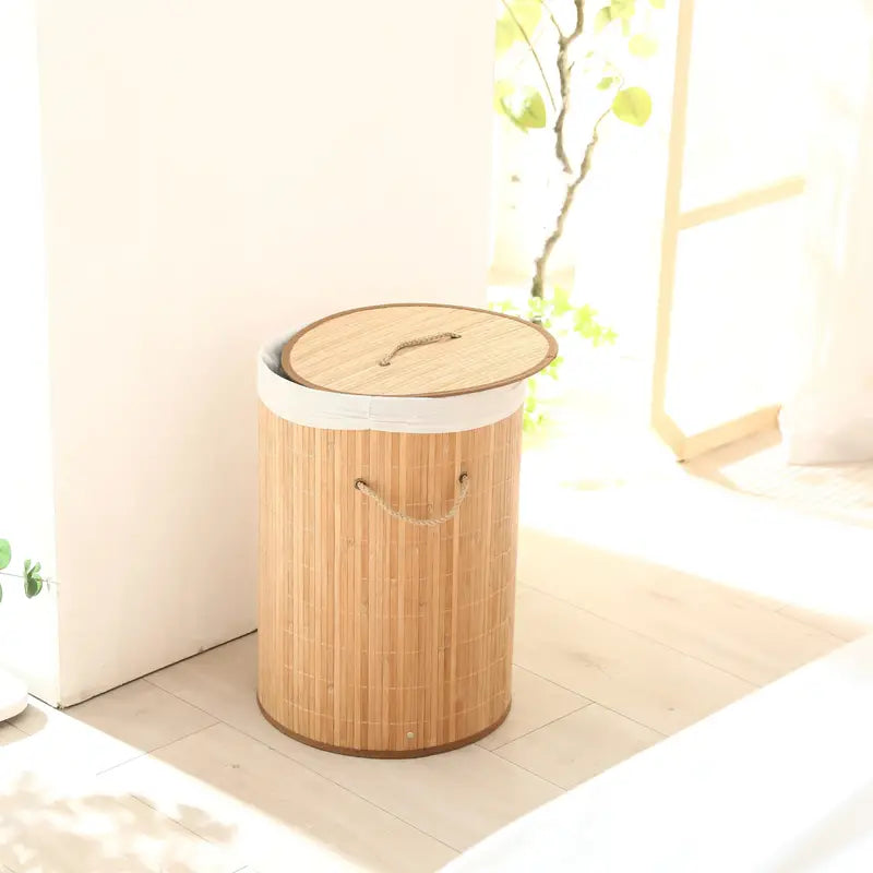 Cesto de Roupas Bamboo Circle