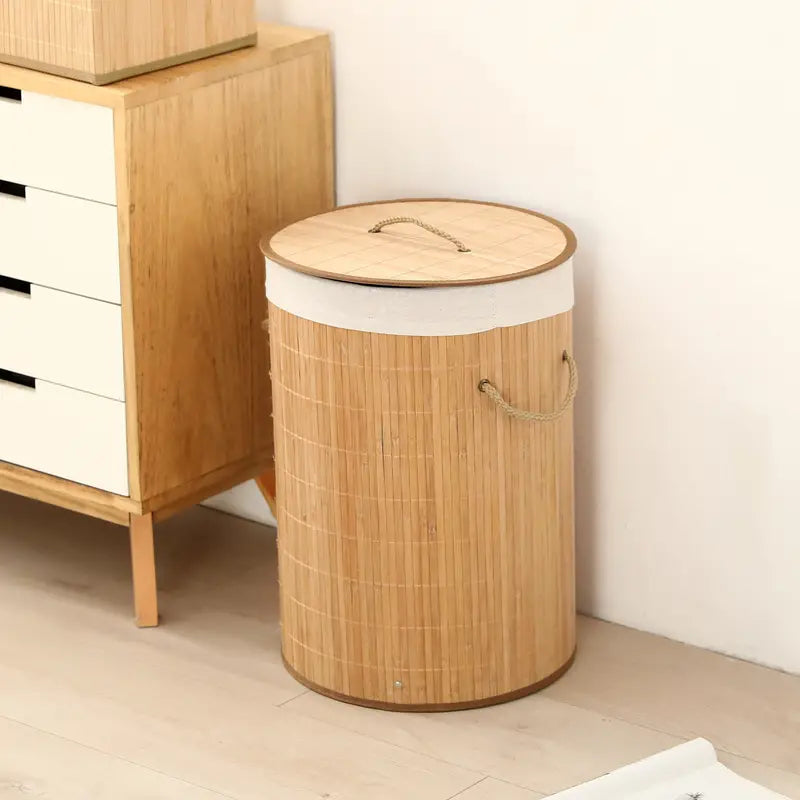 Cesto de Roupas Bamboo Circle