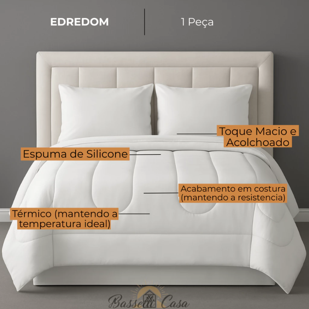 Edredom  400 Fios Dupla Face Antialérgico Premium