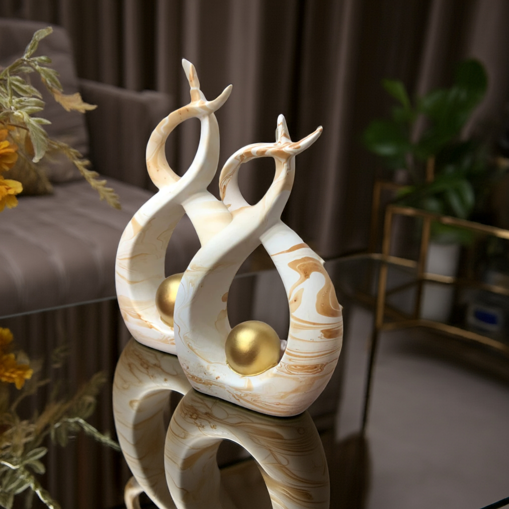 Dupla Decorativa de Cerâmica – Enfeite para Rack  & Sala ✨🏺