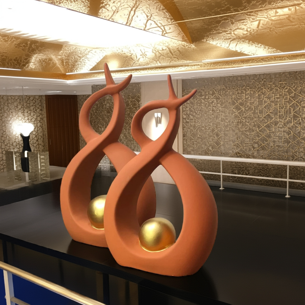 Dupla Decorativa de Cerâmica – Enfeite para Rack  & Sala ✨🏺