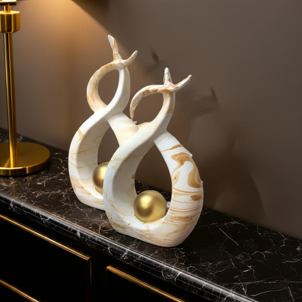 Dupla Decorativa de Cerâmica – Enfeite para Rack  & Sala ✨🏺