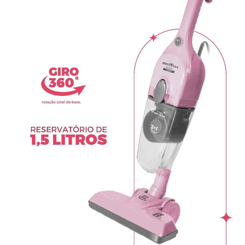 Aspirador de Pó Rosa Britânia 2 em 1! A Elegância Que Sua Casa Merece