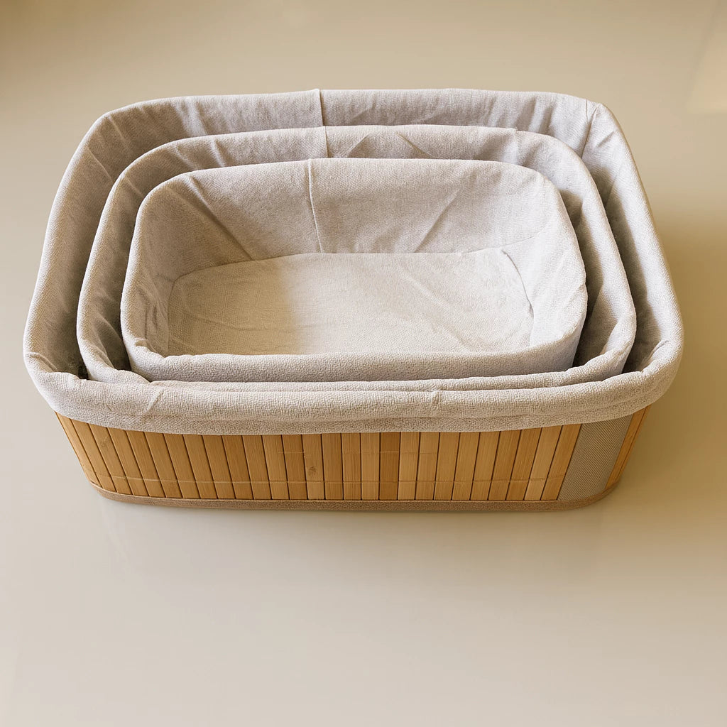 Organic Home Kit 3 Cesto Organizador em Bambu
