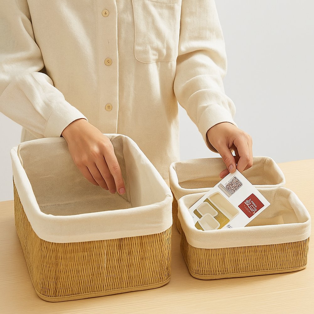 Organic Home Kit 3 Cesto Organizador em Bambu