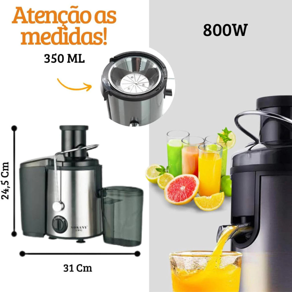 Juicer Premium Centrífuga Elétrica Profissional 1500W Inox