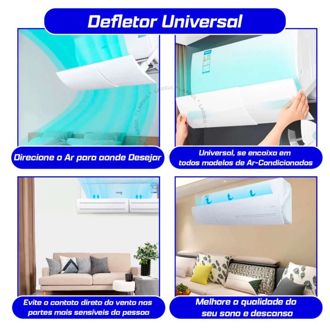 Defletor Ar Condicionado Split Ajustável 60 a 105cm | Redireciona Fluxo de Ar