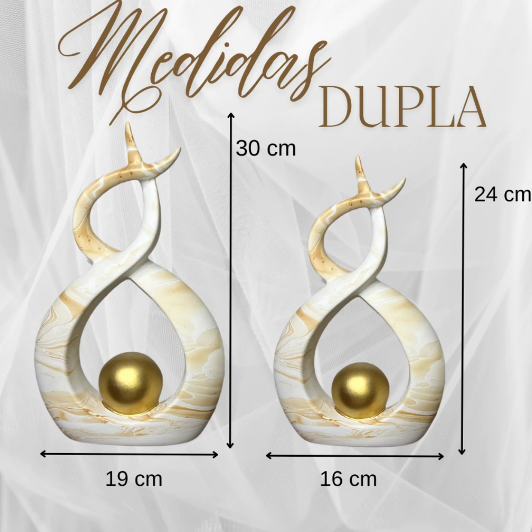 Dupla Decorativa de Cerâmica – Enfeite para Rack  & Sala ✨🏺
