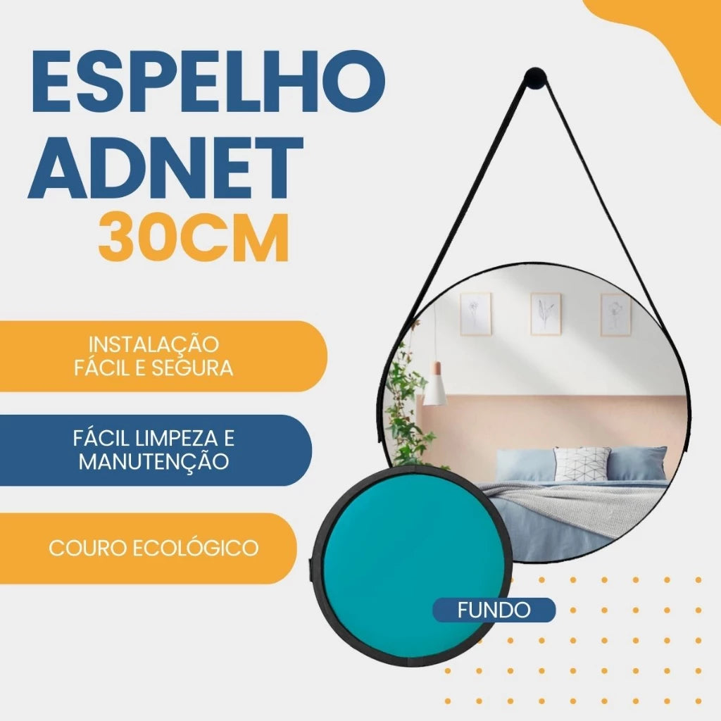 Adnet Elegance: O Espelho Redondo 30cm que Transforma Seu Ambiente