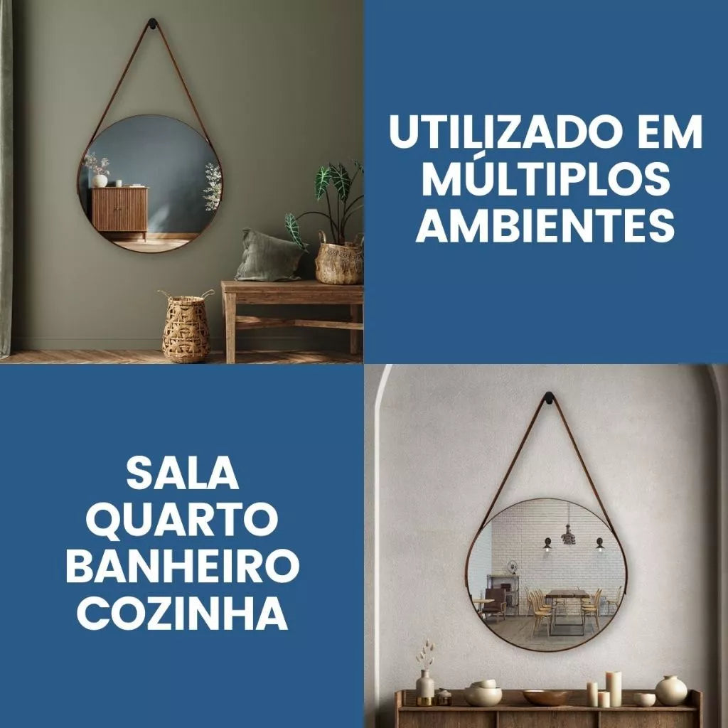 Adnet Elegance: O Espelho Redondo 30cm que Transforma Seu Ambiente