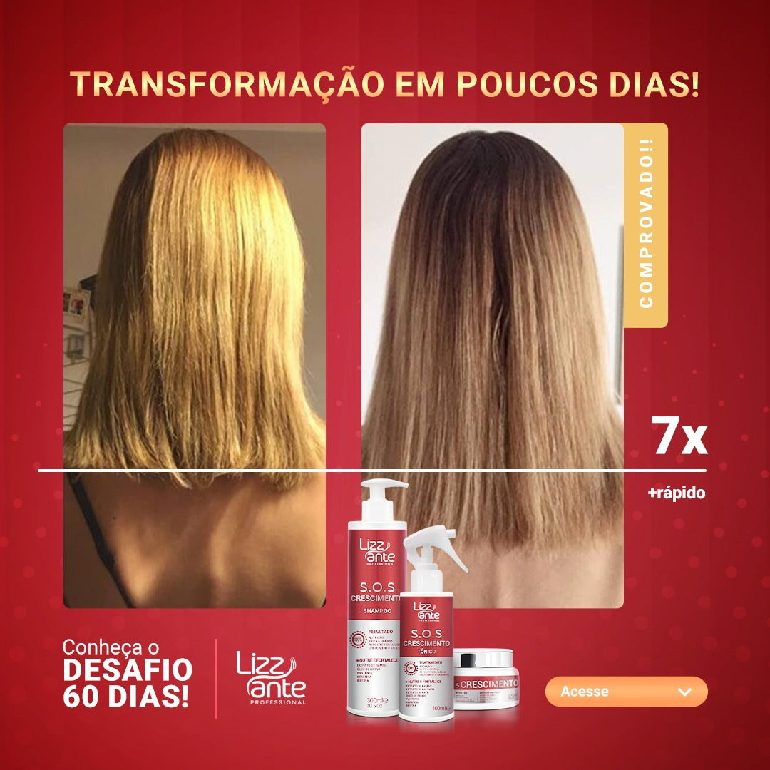 Poderoso Tratamento Capilar KIT SOS Crescimento da LIZZ ANTE Profissional
