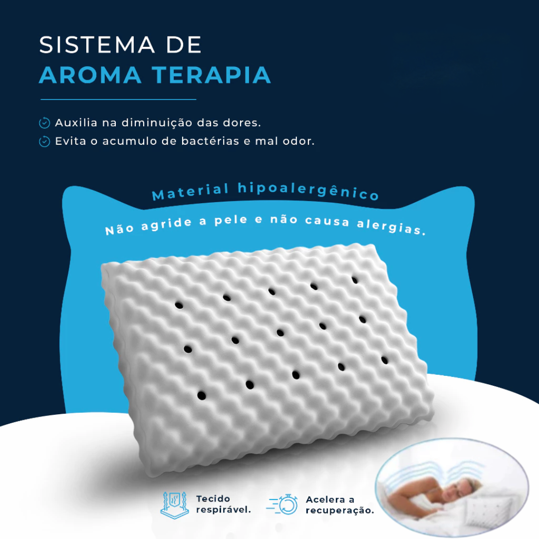 Kit 2 Travesseiro Magnésio Alto Infravermelho Espuma Massageador Anatomico