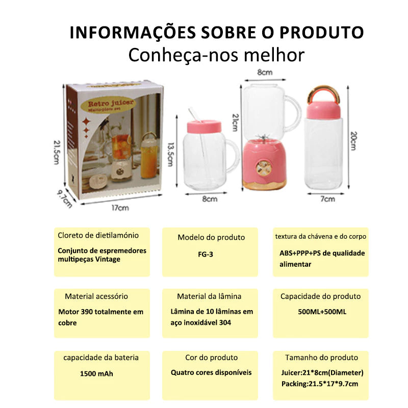 Smoothie Prime Mini Liquidificador Portatil