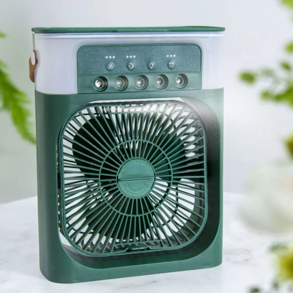 O Mini Poder do Frescor: Ar Condicionado Portátil com LED & Reservatório de Água USB!