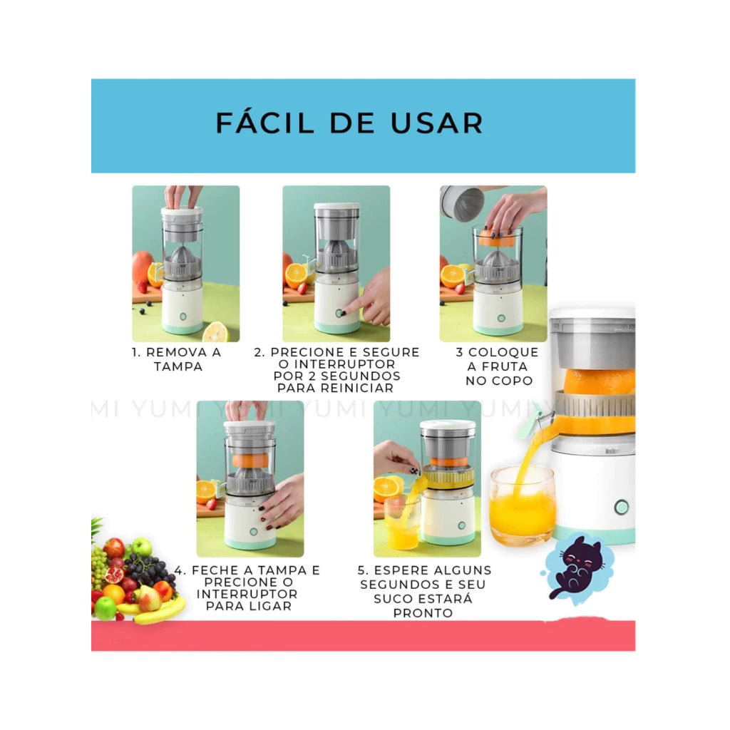 CitrusPro Elite Espremedor Extrator Elétrico Recarregável