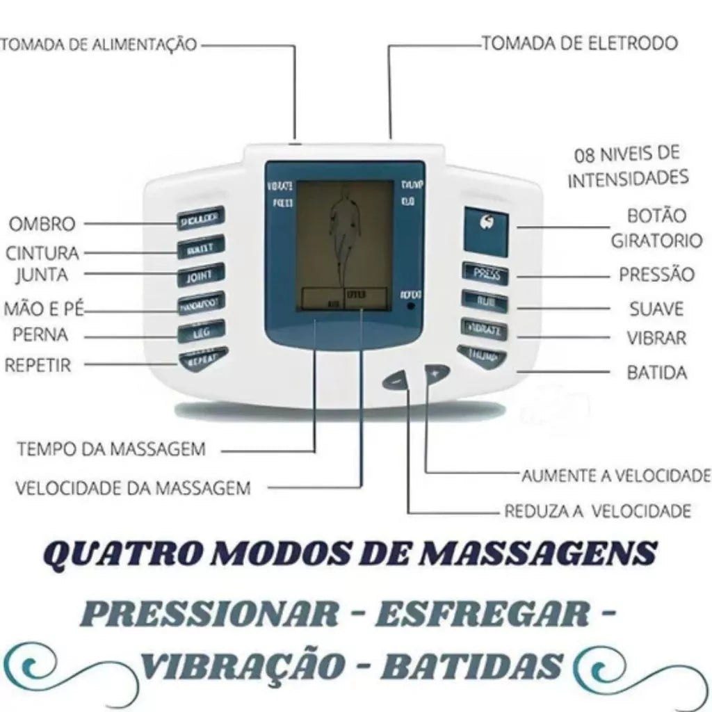 TENS PRO RELAX Aparelho Massageador De Fisioterapia Acupuntura