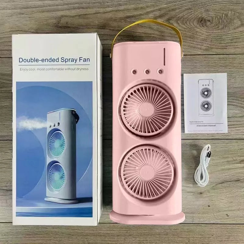 O Frescor Sofisticado Que Você Merece: Ventilador Umidificador de Torre Dupla LED USB!