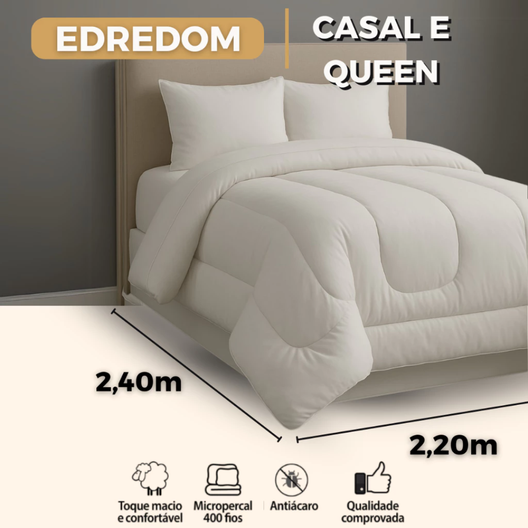 Edredom  400 Fios Dupla Face Antialérgico Premium